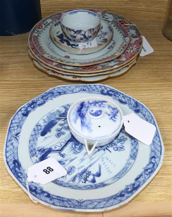 A small collection of Chinese Export ceramics,